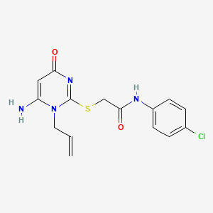 molecular formula C15H15ClN4O2S B3447791 2-[(1-allyl-6-amino-4-oxo-1,4-dihydro-2-pyrimidinyl)thio]-N-(4-chlorophenyl)acetamide 