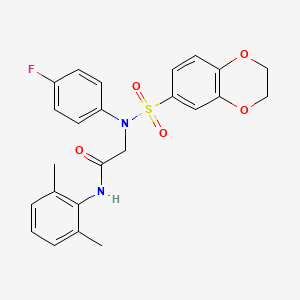 molecular formula C24H23FN2O5S B3447814 N~2~-(2,3-dihydro-1,4-benzodioxin-6-ylsulfonyl)-N~1~-(2,6-dimethylphenyl)-N~2~-(4-fluorophenyl)glycinamide 