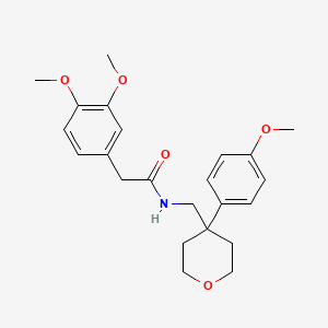 molecular formula C23H29NO5 B3447824 2-(3,4-dimethoxyphenyl)-N-{[4-(4-methoxyphenyl)tetrahydro-2H-pyran-4-yl]methyl}acetamide 