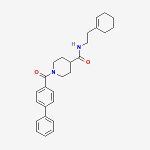 molecular formula C27H32N2O2 B3447845 1-(4-biphenylylcarbonyl)-N-[2-(1-cyclohexen-1-yl)ethyl]-4-piperidinecarboxamide 