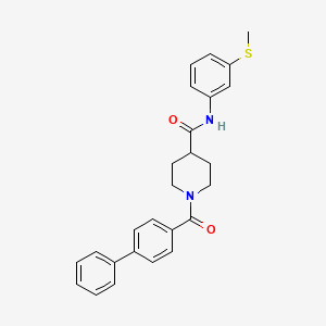 molecular formula C26H26N2O2S B3447850 1-(4-biphenylylcarbonyl)-N-[3-(methylthio)phenyl]-4-piperidinecarboxamide 