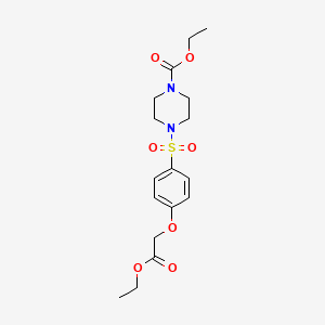 molecular formula C17H24N2O7S B3447868 ethyl 4-{[4-(2-ethoxy-2-oxoethoxy)phenyl]sulfonyl}-1-piperazinecarboxylate 