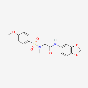 molecular formula C17H18N2O6S B3447884 N~1~-1,3-benzodioxol-5-yl-N~2~-[(4-methoxyphenyl)sulfonyl]-N~2~-methylglycinamide 