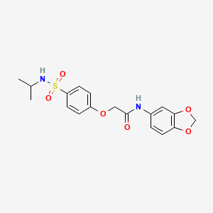 molecular formula C18H20N2O6S B3447895 N-1,3-benzodioxol-5-yl-2-{4-[(isopropylamino)sulfonyl]phenoxy}acetamide 