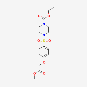molecular formula C16H22N2O7S B3447901 ethyl 4-{[4-(2-methoxy-2-oxoethoxy)phenyl]sulfonyl}-1-piperazinecarboxylate 