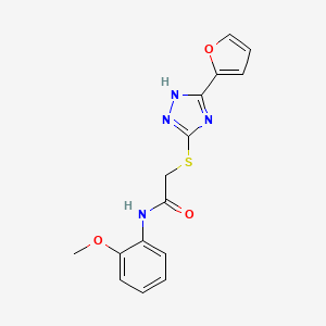molecular formula C15H14N4O3S B3447935 2-{[5-(2-furyl)-4H-1,2,4-triazol-3-yl]thio}-N-(2-methoxyphenyl)acetamide 