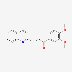 molecular formula C20H19NO3S B3447940 1-(3,4-dimethoxyphenyl)-2-[(4-methyl-2-quinolinyl)thio]ethanone 