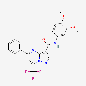 molecular formula C22H17F3N4O3 B3447978 N-(3,4-dimethoxyphenyl)-5-phenyl-7-(trifluoromethyl)pyrazolo[1,5-a]pyrimidine-3-carboxamide 