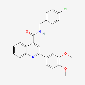 molecular formula C25H21ClN2O3 B3447984 N-(4-chlorobenzyl)-2-(3,4-dimethoxyphenyl)-4-quinolinecarboxamide 