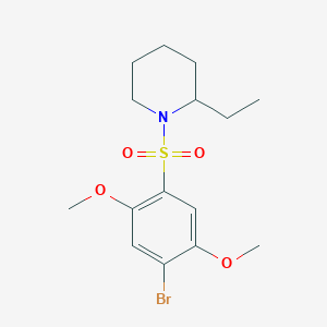 molecular formula C15H22BrNO4S B344801 1-(4-Bromo-2,5-dimethoxybenzenesulfonyl)-2-ethylpiperidine CAS No. 898655-82-8