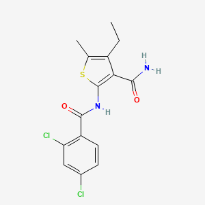 molecular formula C15H14Cl2N2O2S B3448013 2-[(2,4-dichlorobenzoyl)amino]-4-ethyl-5-methyl-3-thiophenecarboxamide 