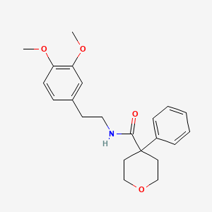 molecular formula C22H27NO4 B3448023 N-[2-(3,4-dimethoxyphenyl)ethyl]-4-phenyltetrahydro-2H-pyran-4-carboxamide 