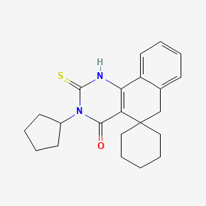 molecular formula C22H26N2OS B3448071 3-cyclopentyl-2-thioxo-2,3-dihydro-1H-spiro[benzo[h]quinazoline-5,1'-cyclohexan]-4(6H)-one 