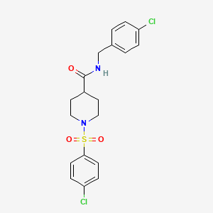 molecular formula C19H20Cl2N2O3S B3448079 N-(4-chlorobenzyl)-1-[(4-chlorophenyl)sulfonyl]-4-piperidinecarboxamide 