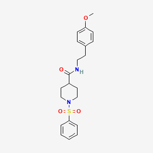 molecular formula C21H26N2O4S B3448083 N-[2-(4-methoxyphenyl)ethyl]-1-(phenylsulfonyl)-4-piperidinecarboxamide 