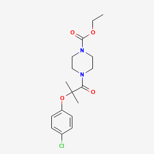 molecular formula C17H23ClN2O4 B3448086 ethyl 4-[2-(4-chlorophenoxy)-2-methylpropanoyl]-1-piperazinecarboxylate 
