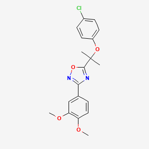 molecular formula C19H19ClN2O4 B3448090 5-[1-(4-chlorophenoxy)-1-methylethyl]-3-(3,4-dimethoxyphenyl)-1,2,4-oxadiazole 