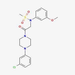 molecular formula C20H24ClN3O4S B3448109 N-{2-[4-(3-Chloro-phenyl)-piperazin-1-yl]-2-oxo-ethyl}-N-(3-methoxy-phenyl)-methanesulfonamide 