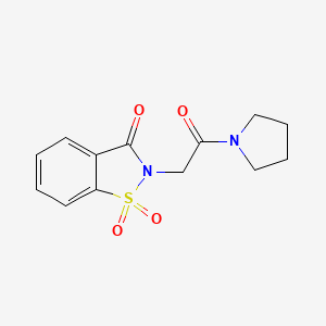 molecular formula C13H14N2O4S B3448132 2-[2-oxo-2-(1-pyrrolidinyl)ethyl]-1,2-benzisothiazol-3(2H)-one 1,1-dioxide 