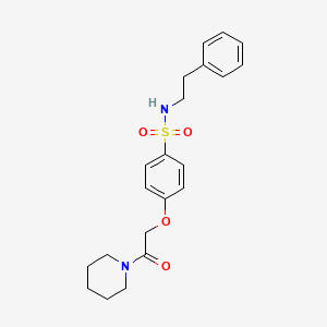molecular formula C21H26N2O4S B3448143 4-[2-oxo-2-(1-piperidinyl)ethoxy]-N-(2-phenylethyl)benzenesulfonamide 