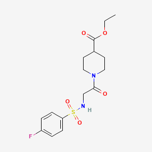 molecular formula C16H21FN2O5S B3448150 ethyl 1-{N-[(4-fluorophenyl)sulfonyl]glycyl}-4-piperidinecarboxylate 