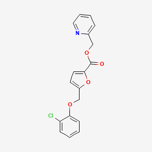 molecular formula C18H14ClNO4 B3448169 2-pyridinylmethyl 5-[(2-chlorophenoxy)methyl]-2-furoate 