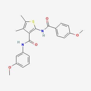 molecular formula C22H22N2O4S B3448173 2-[(4-methoxybenzoyl)amino]-N-(3-methoxyphenyl)-4,5-dimethyl-3-thiophenecarboxamide 