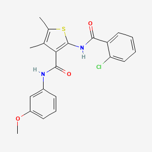 molecular formula C21H19ClN2O3S B3448177 2-[(2-chlorobenzoyl)amino]-N-(3-methoxyphenyl)-4,5-dimethyl-3-thiophenecarboxamide 