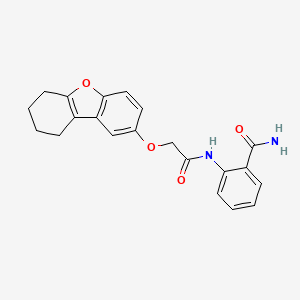 molecular formula C21H20N2O4 B3448199 2-{[(6,7,8,9-tetrahydrodibenzo[b,d]furan-2-yloxy)acetyl]amino}benzamide 