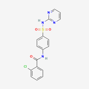 molecular formula C17H13ClN4O3S B3448215 2-chloro-N-{4-[(2-pyrimidinylamino)sulfonyl]phenyl}benzamide 