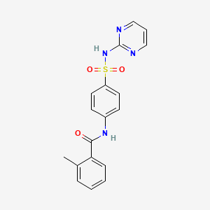 molecular formula C18H16N4O3S B3448226 2-methyl-N-{4-[(2-pyrimidinylamino)sulfonyl]phenyl}benzamide CAS No. 6163-10-6