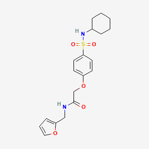 molecular formula C19H24N2O5S B3448249 2-{4-[(cyclohexylamino)sulfonyl]phenoxy}-N-(2-furylmethyl)acetamide 