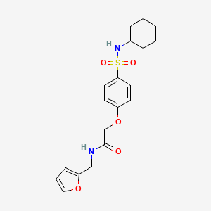 molecular formula C19H24N2O5S B3448249 2-[4-(cyclohexylsulfamoyl)phenoxy]-N-(furan-2-ylmethyl)acetamide 