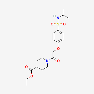 molecular formula C19H28N2O6S B3448278 ethyl 1-({4-[(isopropylamino)sulfonyl]phenoxy}acetyl)-4-piperidinecarboxylate 
