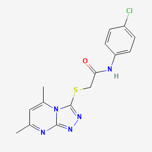molecular formula C15H14ClN5OS B3448323 N-(4-chlorophenyl)-2-[(5,7-dimethyl[1,2,4]triazolo[4,3-a]pyrimidin-3-yl)thio]acetamide 