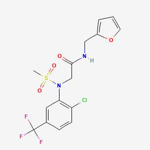 molecular formula C15H14ClF3N2O4S B3448325 N~2~-[2-chloro-5-(trifluoromethyl)phenyl]-N~1~-(2-furylmethyl)-N~2~-(methylsulfonyl)glycinamide 