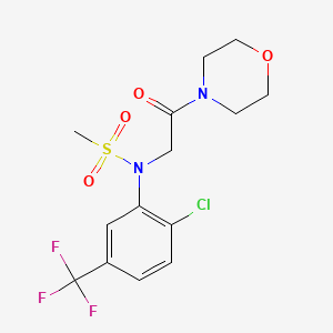 molecular formula C14H16ClF3N2O4S B3448335 N-[2-chloro-5-(trifluoromethyl)phenyl]-N-[2-(4-morpholinyl)-2-oxoethyl]methanesulfonamide 
