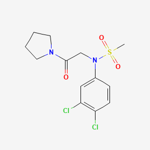 molecular formula C13H16Cl2N2O3S B3448336 N-(3,4-dichlorophenyl)-N-[2-oxo-2-(1-pyrrolidinyl)ethyl]methanesulfonamide 