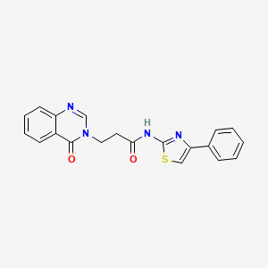 molecular formula C20H16N4O2S B3448351 3-(4-oxo-3(4H)-quinazolinyl)-N-(4-phenyl-1,3-thiazol-2-yl)propanamide 