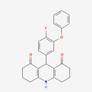 molecular formula C25H22FNO3 B3448353 9-(4-fluoro-3-phenoxyphenyl)-3,4,6,7,9,10-hexahydro-1,8(2H,5H)-acridinedione 
