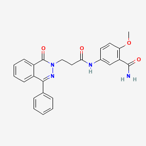 molecular formula C25H22N4O4 B3448355 2-methoxy-5-{[3-(1-oxo-4-phenyl-2(1H)-phthalazinyl)propanoyl]amino}benzamide 