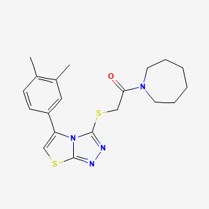 molecular formula C20H24N4OS2 B3448386 3-{[2-(1-azepanyl)-2-oxoethyl]thio}-5-(3,4-dimethylphenyl)[1,3]thiazolo[2,3-c][1,2,4]triazole 