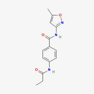 molecular formula C14H15N3O3 B3448407 N-(5-methyl-3-isoxazolyl)-4-(propionylamino)benzamide 
