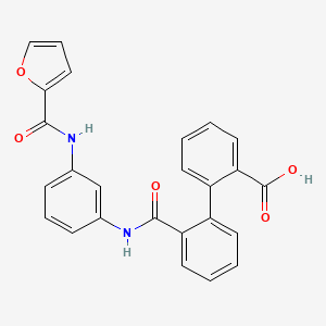 molecular formula C25H18N2O5 B3448411 2'-({[3-(2-furoylamino)phenyl]amino}carbonyl)-2-biphenylcarboxylic acid 