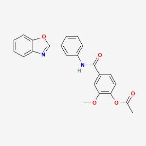 molecular formula C23H18N2O5 B3448414 4-({[3-(1,3-benzoxazol-2-yl)phenyl]amino}carbonyl)-2-methoxyphenyl acetate 
