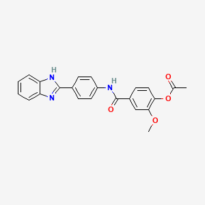 molecular formula C23H19N3O4 B3448415 4-({[4-(1H-benzimidazol-2-yl)phenyl]amino}carbonyl)-2-methoxyphenyl acetate 