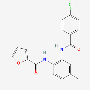 molecular formula C19H15ClN2O3 B3448438 N-{2-[(4-chlorobenzoyl)amino]-4-methylphenyl}-2-furamide 