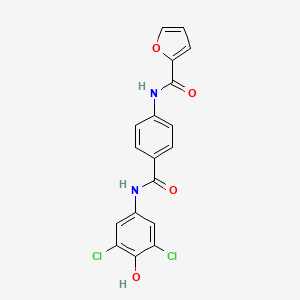molecular formula C18H12Cl2N2O4 B3448439 N-(4-{[(3,5-dichloro-4-hydroxyphenyl)amino]carbonyl}phenyl)-2-furamide 