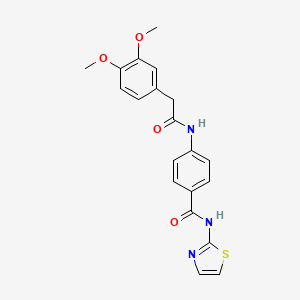 molecular formula C20H19N3O4S B3448472 4-{[(3,4-dimethoxyphenyl)acetyl]amino}-N-1,3-thiazol-2-ylbenzamide 
