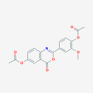 molecular formula C19H15NO7 B3448477 2-[4-(acetyloxy)-3-methoxyphenyl]-4-oxo-4H-3,1-benzoxazin-6-yl acetate 